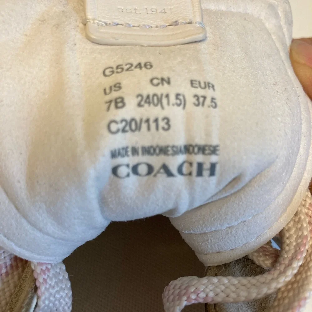 Coach Women's Brown and Pink Snakeskin Sneakers - Picture 2 of 4